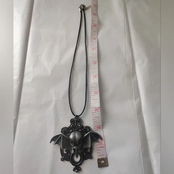 🆕 Handmade Plague Doctor Bat Pendant Necklace - Picture 3 of 5